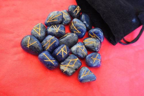 Runes Divinatoire en Lapis Lazuli