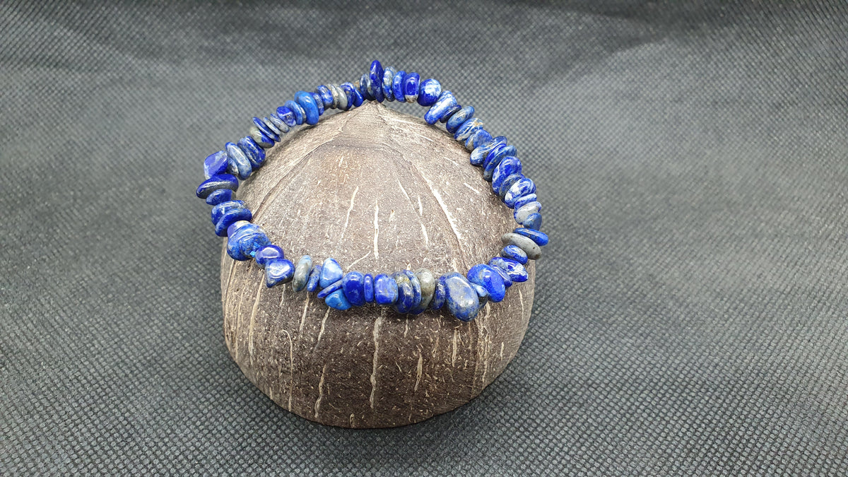 Bracelet En Lapis Lazuli Perles Baroques – Pierre Naturelle Bleue (Naturosphère) Neuf Avec étiquettes