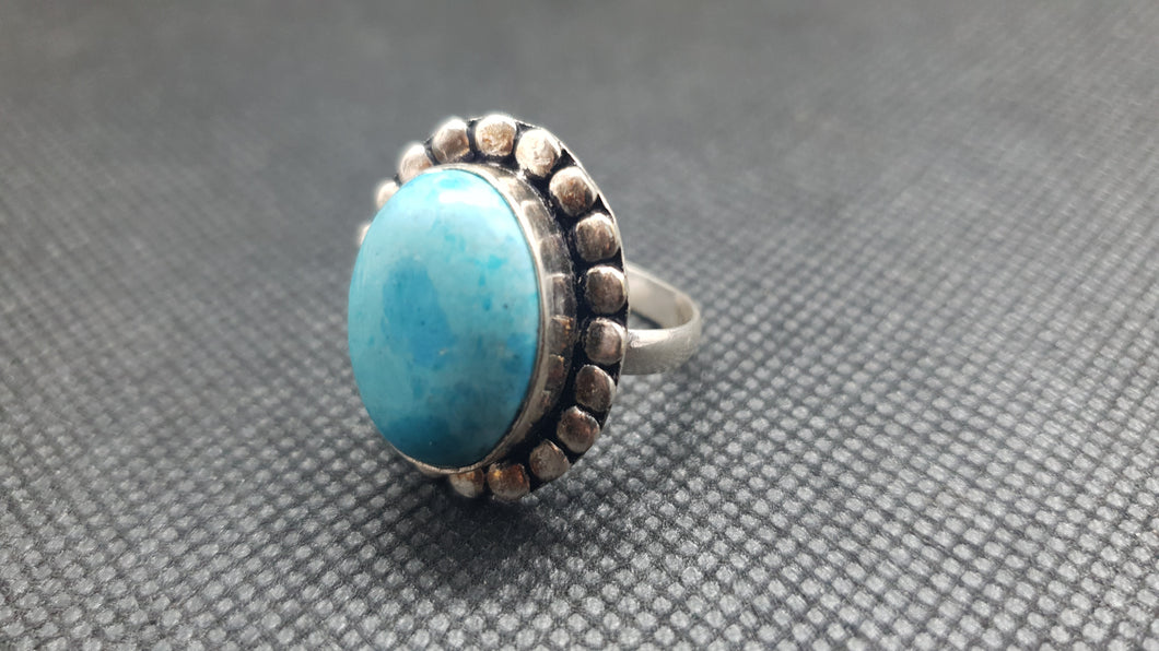 Bague en Larimar de la République Dominicaine, Argent 925