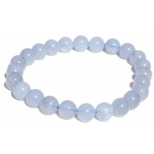 Bracelet en Calcédoine Bleue 8mm, Qualité AB