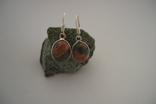 Boucles d'Oreilles en Unakite Argent 925