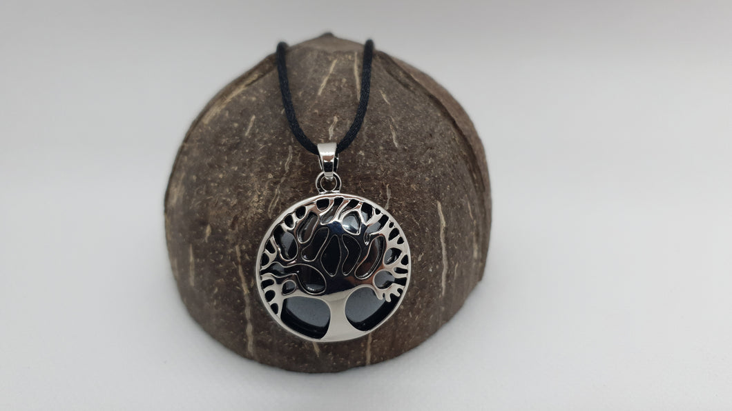 Pendentif Arbre Minéral en Hématite