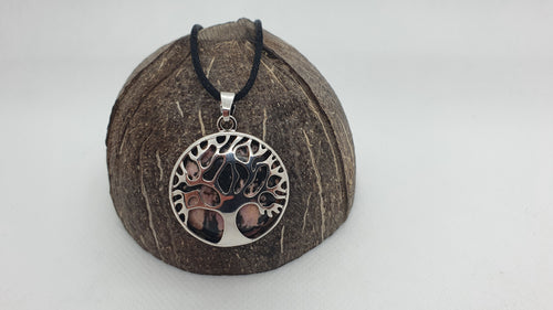 Pendentif Arbre Minéral en Rhodonite