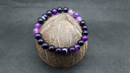 Bracelet en Agate Violette 8mm