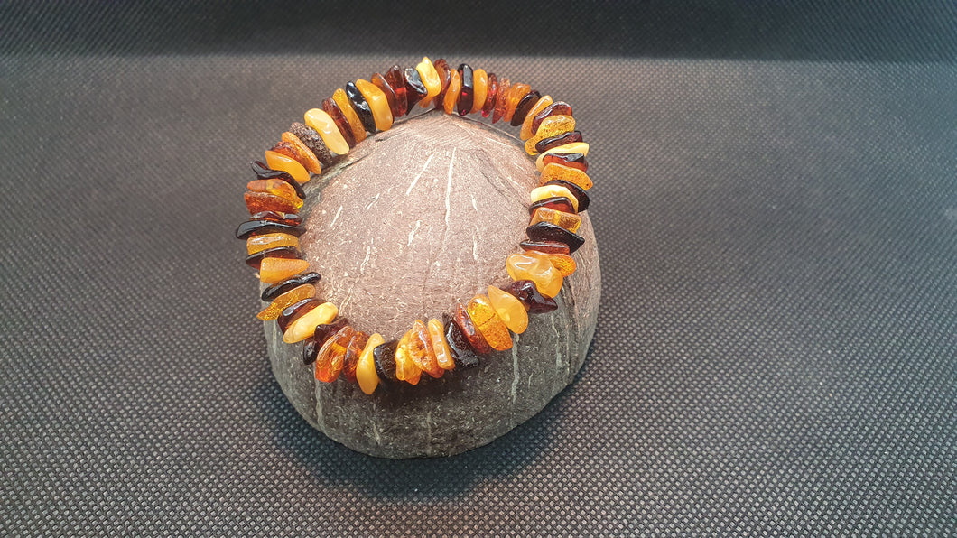 Bracelet Baroque en Ambre Baltique Multicolore.
