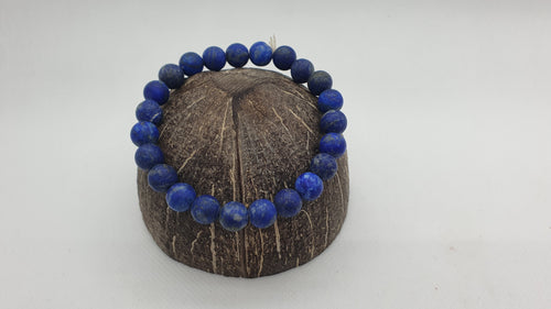 Bracelet en Lapis Lazuli Perles Givrées 8mm