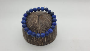 Bracelet en Lapis Lazuli Perles Givrées 8mm