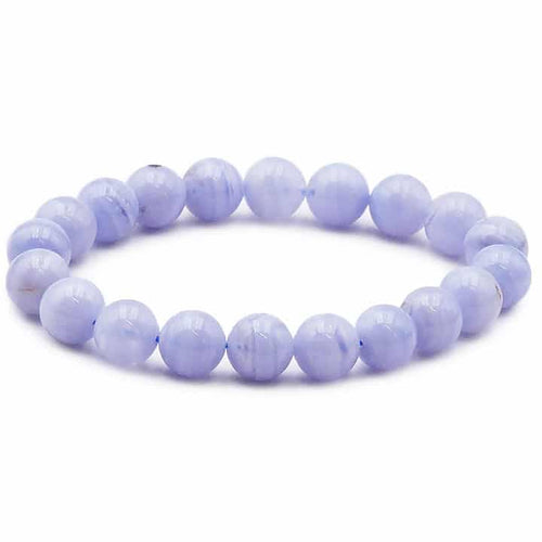 Bracelet en Calcédoine Bleue 8mm, Qualité AAA