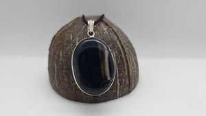 Pendentif en Agate Noire Argent 925