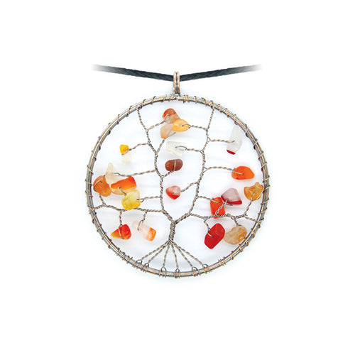 Pendentif Arbre de Vie en Cornaline Naturelle