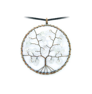 Pendentif Arbre de Vie en Cristal de Roche Naturelle