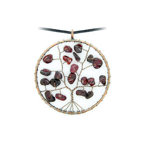 Pendentif Arbre de Vie en Grenat Almandin Naturelle