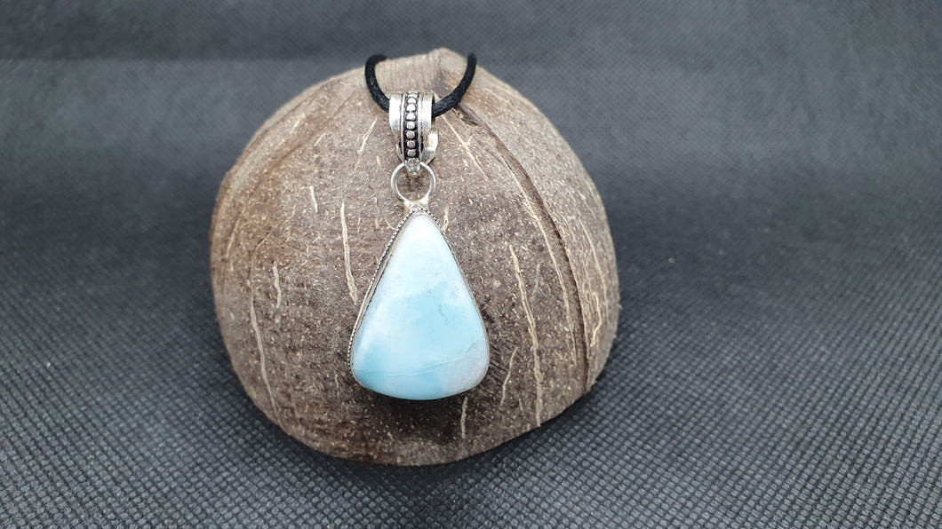 Pendentif en Larimar de la République Dominicaine en Argent 925.