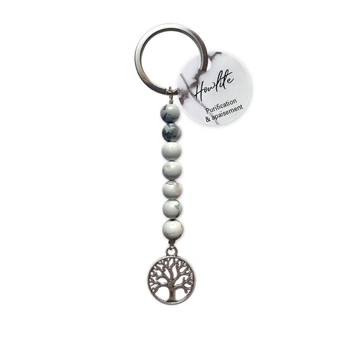 Porte-Clefs Howlite - Arbre de Vie